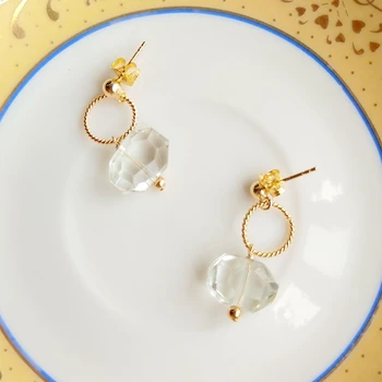 

LiiJi Unique Real Green Amethyst 925 Sterling Silver Gold Color Handmade Earrings Delicate Jewelry For Women Gift Dropshipping