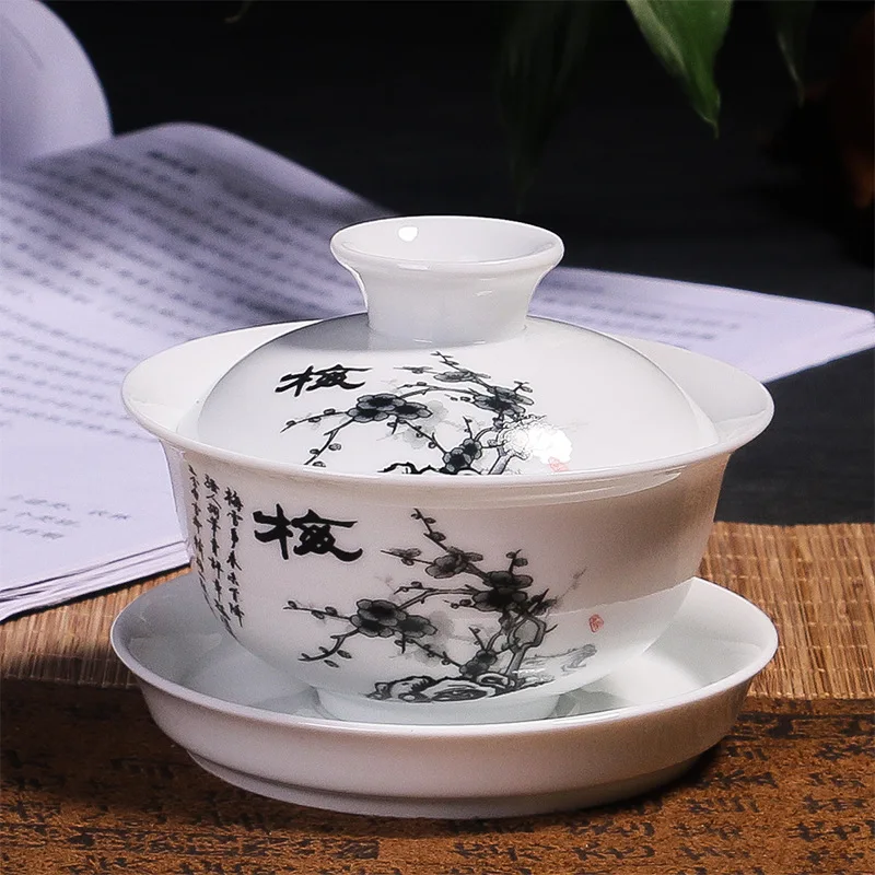 Ручная роспись, элегантные чайные горшки Gaiwan из керамики, фарфоровый чайник кунг-фу, чайный сервиз для путешествий, чайная посуда, посуда для напитков, украшения