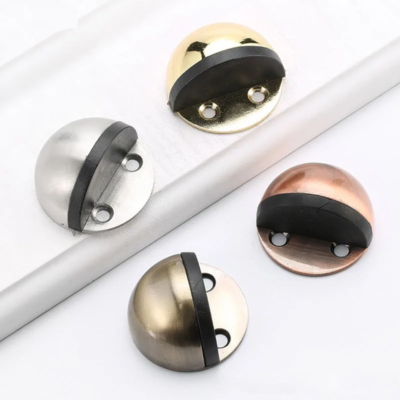 Hidden Stainless Steel Rubber dual-use Door Stopper Door Holders Catch Floor Mounted Nail-free Door Stops Sticker door stop (4)