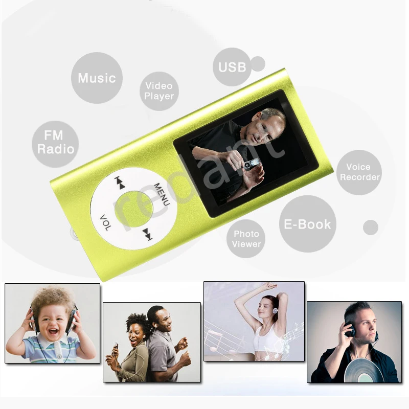 REDANT 4TH GEN 1,8 дюймовый экран 16 ГБ 32 ГБ Встроенная память Mp3 музыкальный плеер с fm-радио электронная книга MP3-плеер MP 3 MP-3