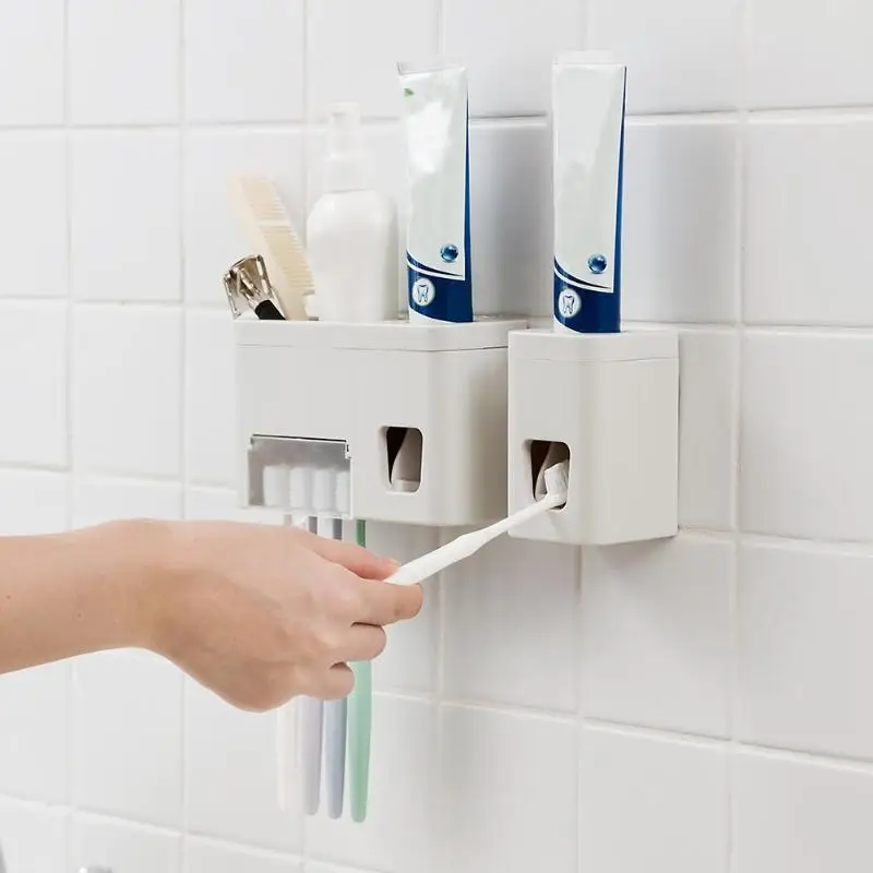 1 шт., автоматический дозатор для зубной пасты, семейный набор, настенный держатель для зубной щетки, подставка для соковыжималки, аксессуары для ванной комнаты, наборы