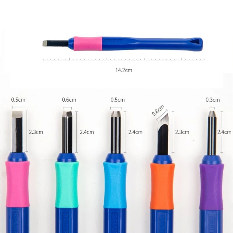 SAKURA 나무 조각 칼, 휴대용 아트 펜 나이프, 예술 나무 조각 도구, 공예 수리, 멀티 DIY 수공구, 1PC