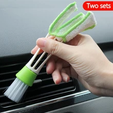 Cleaning Brush For Automobile Outlet Air Conditioning Cleaning Dust Cleaning Mud Multi-functional Double-end Cleaning Supplies multifuctional double headed car air outlet cleaning brush