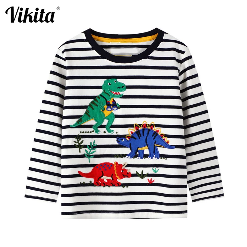 

Children Boys Girls Clothing Toddler Kids Long Sleeves T-shirts for Boys Tops Tees Baby Dinosaur T Shirt Casual Clothes