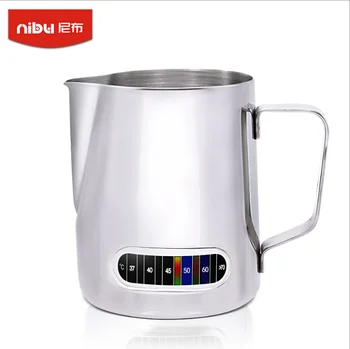 

600ml Italian-Style Temperature-Controlled Milk Tea Cup Stainless Steel Thermometer To Sense Heat Mug
