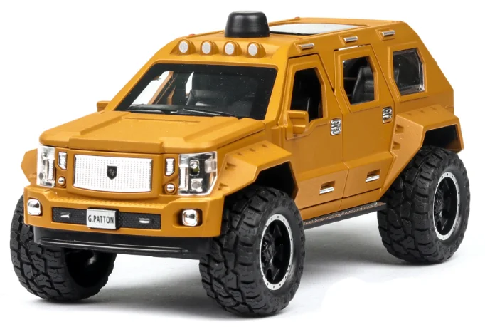 Yellow Высокая симитация 1:24 г. Паттон USSV сплав модель автомобиля литая модель игрушечного автомобиля с светильник звуковая машина для детей рождественские подарки - Цвет: Yellow