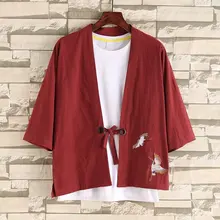 Самурайский журавль японский стиль кимоно хаори Мужчины Женщины Кардиган Традиционная японская одежда азиатская одежда