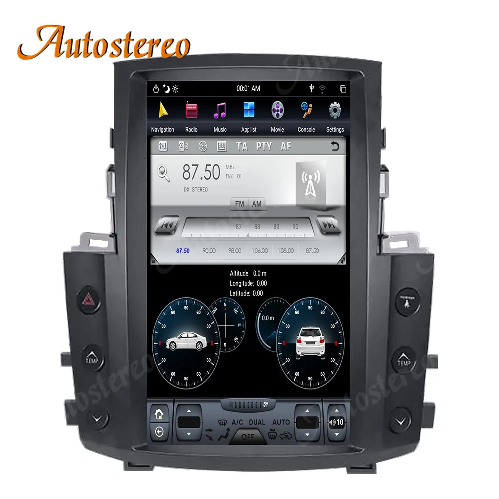 Tesla Style Vertical Screen Android 9.0 Car GPS Navigation For Lexus LX570 Auto Radio Head Unit Multimedia Player Carplay PX6 HD