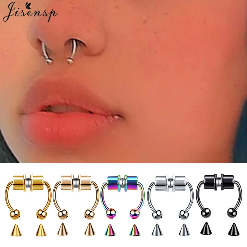 Punk Fashion Horseshoe Fake Nose Ring C Clip Body Piercing Jewelry For Women Men Punk Fashion Horseshoe Fake Nose Ring C Clip Body Piercing Jewelry For Women Men