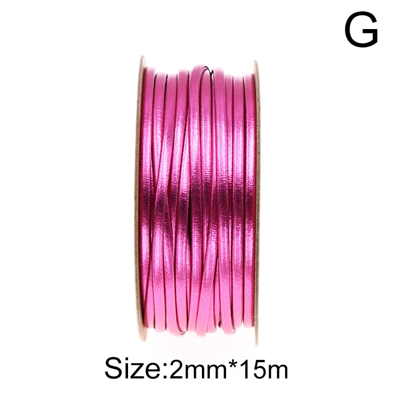 Лента плетеная однотонная из ПУ кожи, шириной 2 мм, 15 м/рулон | AliExpress