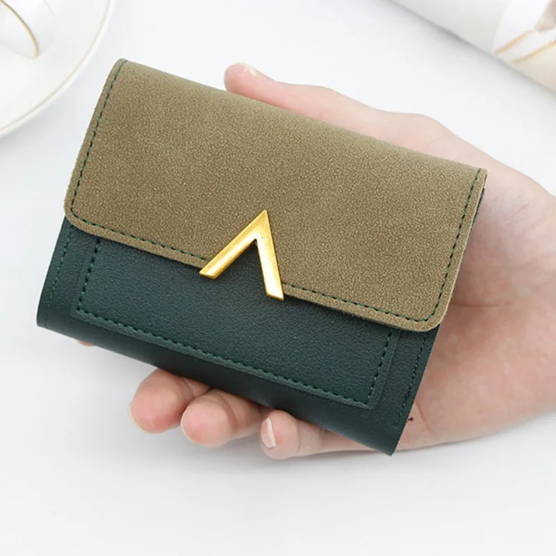 

Candy Color Women Short Wallets Pu Leather Female Hasp Solid Multi-Cards Holder Purse Fashion Small Wallet Purse Handbag