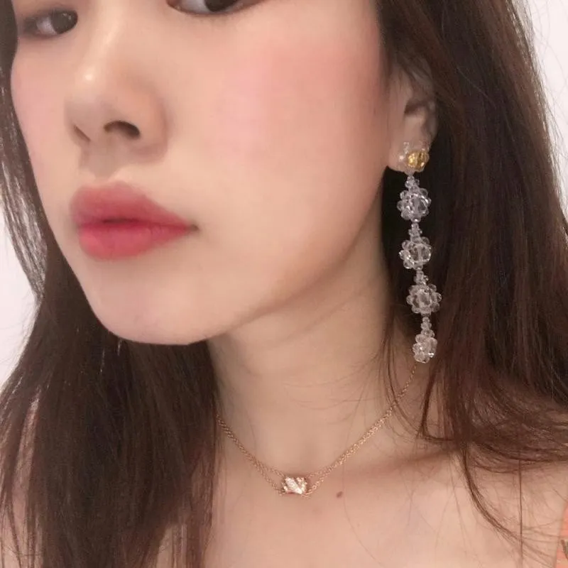 Kpop, черные, розовые, Дженни,, белые, милые, с кристаллами, серьги, для девушек, вечерние, элегантные, длинные серьги для женщин, роскошные ювелирные изделия