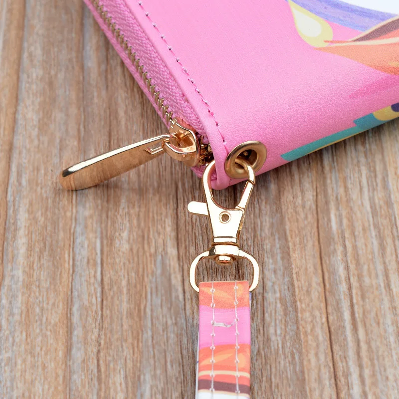 Long Wallets for Women PU Leather Peacock Printing Zipper Wristband Clutch Bag Large Capacity Female Money Clip Card Holder 5
