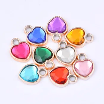 

10pcs Rhinestone Crystal Glass Charm Earrings Bracelet Clasp Connectors Birthstone Charms Pendant for Jewelry Making Diy Finding