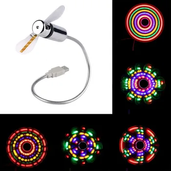 

1pc Mini LED USB Light Flexible Energy Saving Lamp with Fan for Notebook Laptop Car Home Office #N