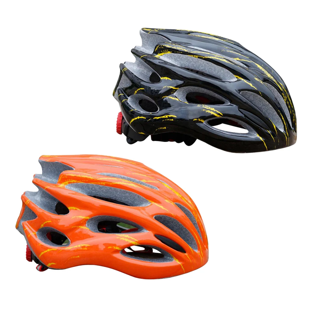Professional Cycling Bike Helmet for Men Women, Lightweight Adjustable Bicycle Helmet - Black / Orange