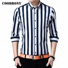 COODRONY Long Sleeve Shirt Men Clothes 2020 Spring Autumn New Arrival Mens Shirts Streetwear Fashion Striped Chemise Homme C6089
