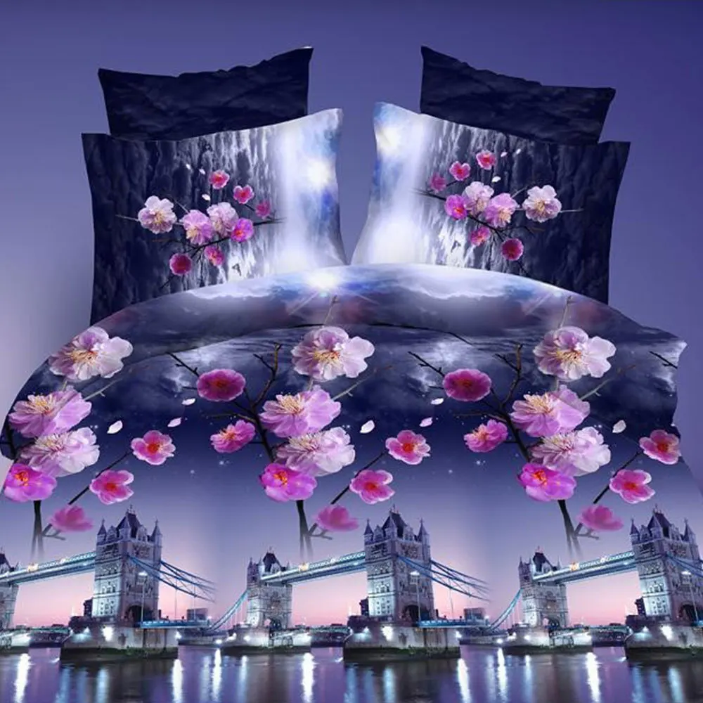 

3D Bedding Set luxury Flower Print Family Set Include Duvet Cover Comforter 2 Pillowcases for Women Girls Room Bed New 2019