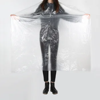 

50pcs Disposable Hairdressing Capes Waterproof Apron Cutting Dye Hair Cape Barber PE Transparent Hairdressing Cloth Salon Barber