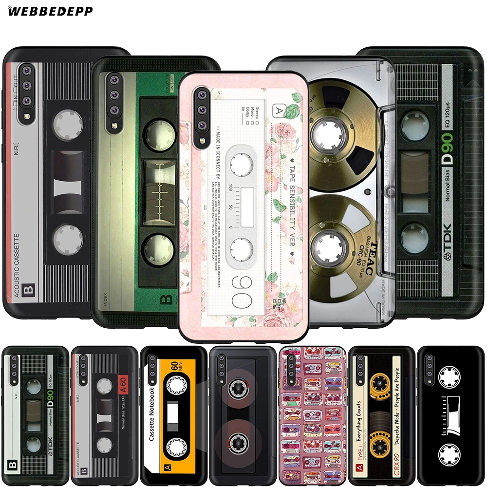Webbedepp Ретро Классический кассеты чехол для Samsung Галактики A3 A5 A6 плюс A7 A8 A9 J6 M20 A10S A20S