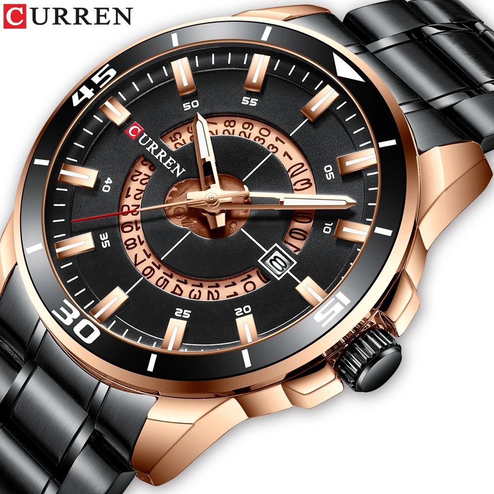 

New CURREN Sport Design Watches Men Luxury Brand Quartz Wristwatch with Stainless Steel Clock Fashion Gentlemen Watch Relojes