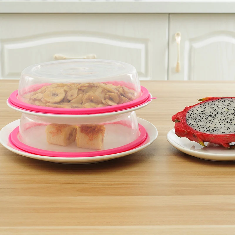 Food Microwave Hover Anti-Sputtering Cover Oven Oil Cap Sealed Plastic Dish Anti Splash THIN889