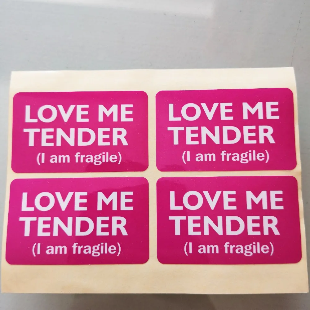 200 шт./лот 5x3 см LOVE ME TENDER я хрупкие самоклеящиеся Бумага этикетка наклейка, позиция No. SL16