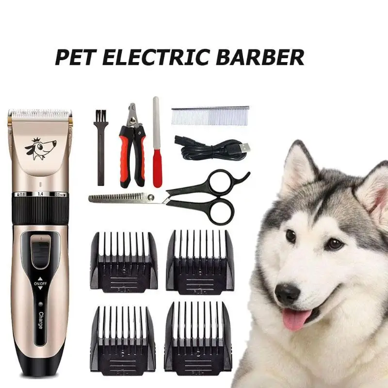 Professional Pet Electric Clipper Rechargeable Low-noise USB Hairdressing Set Dog Shaving Electric Cat Dog Hair Trimmer Grooming