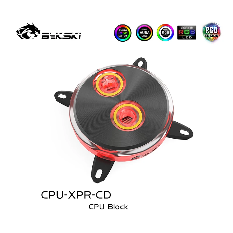 Bykski CPU XPR CD водяной блок для Intel 115X 1366 2011 2066 черный/серебристый RBW(5 В)/RGB(12 В) Водяной