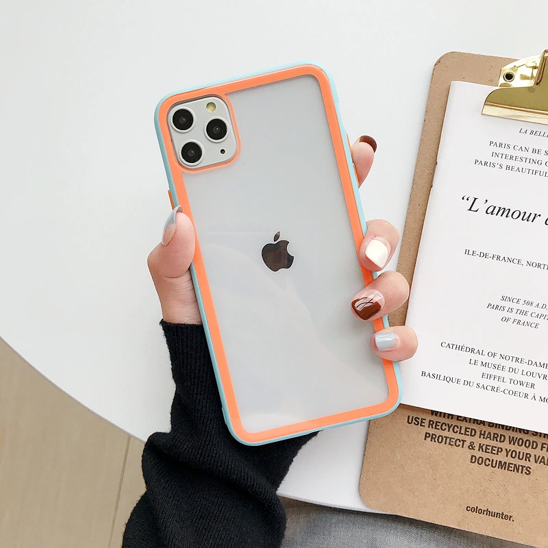 Модный Цветной Стеклянный чехол для iphone 11 pro X XS, двухцветный анти-осенний Чехол для мобильного телефона iphone 7 8 6 plus, чехол для мобильного телефона