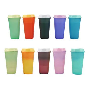 

473ml Reusable Plastic Water Bottle Temperature Color Changing Cold Coffee Cup Magic Tumbler Personalized Girls Boys Gift Bulk