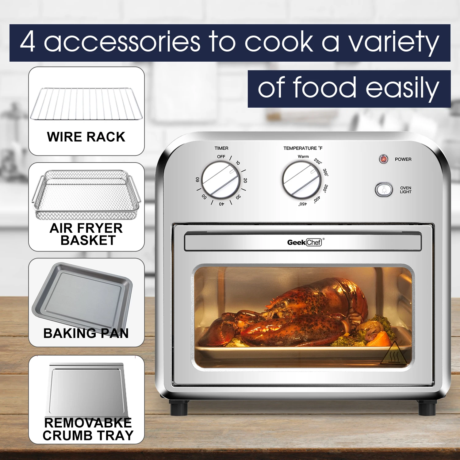 10 Liter Air Oven  Air Fryer, Multifunctional oven, <br>Healthy and Oil Free - Image 4