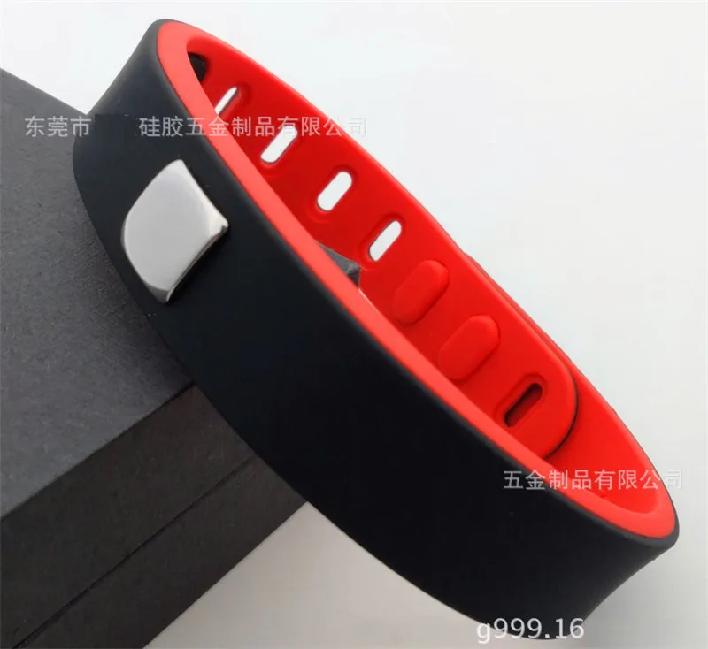 

High quality prevent electrostatic energy bracelet silicone sports power wristband double colors health bangle