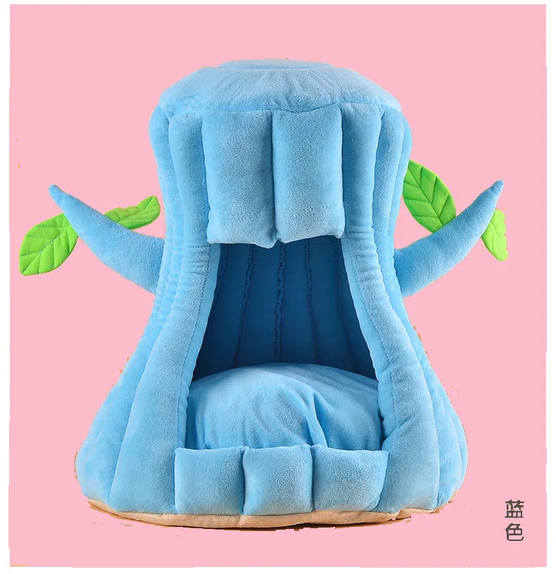 New Creative Tree-shaped Cat Bed with Cushion Soft and Warm Puppy Cave Removable Comfortable Velvet Cats Deep Sleep House Winter