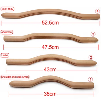 

1pc/4pcs Massage Guasha Scraping Stick Tools Back Shoulder Neck Waist Leg Massager Tools Natural Wood Fast Large Area Gua Sha