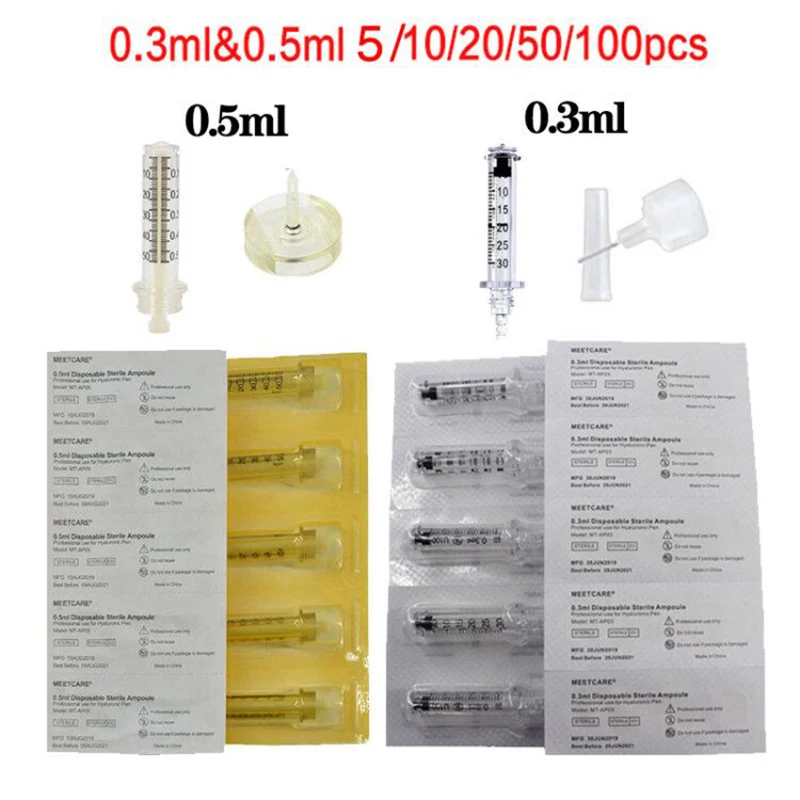 Hyaluronic Acid Pen 0.3ml & 0.5ml Ampoule Head Cartridge For Lip Filler Injection