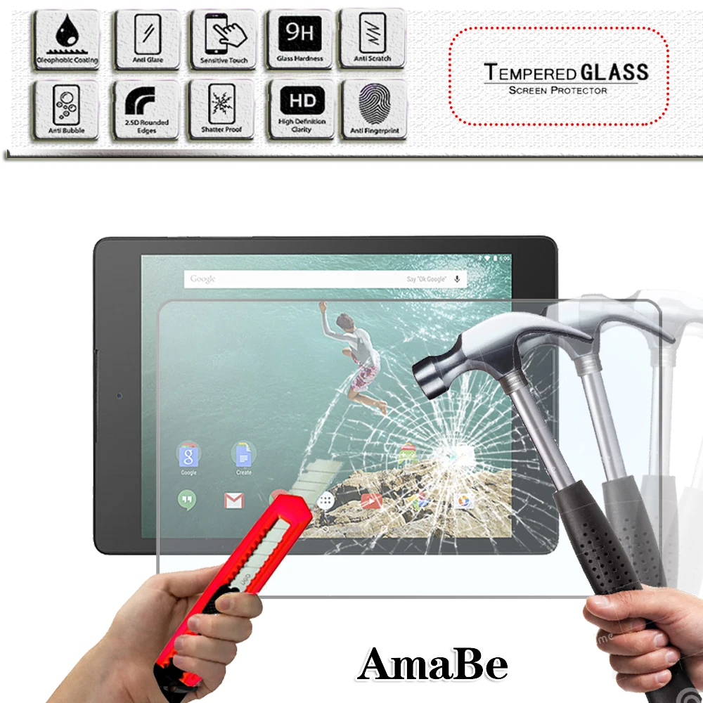 

Scratch Proof Tempered Glass Screen Protector for Google Nexus 9 8.9inch / Nexus 10 / Pixel C Tablet Protective Film Guard