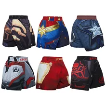 Детские спортивные шорты для бега, шорты для занятий боксом, детские шорты для борьбы с кикбоксом, шорты для борьбы с животными, штаны с принтом
