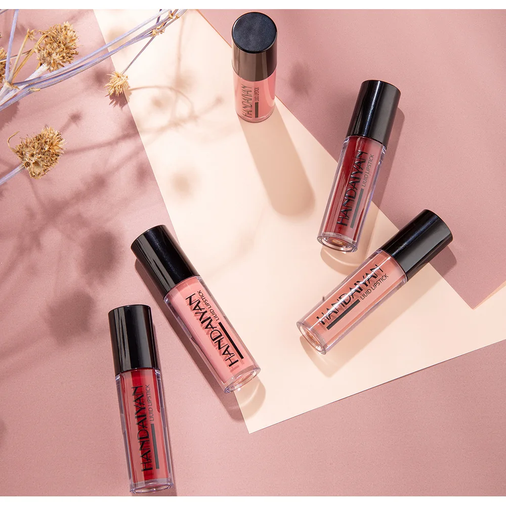 Natural à Prova Lote Atacado Handaiyan 4 Pçs Batom Líquido Conjunto Lipgloss Veludo Fosco Lábio Glosas Hidratante d' Água 12 Set - 10 set Batom Líquido Conjunto Lipgloss Veludo Fosco
