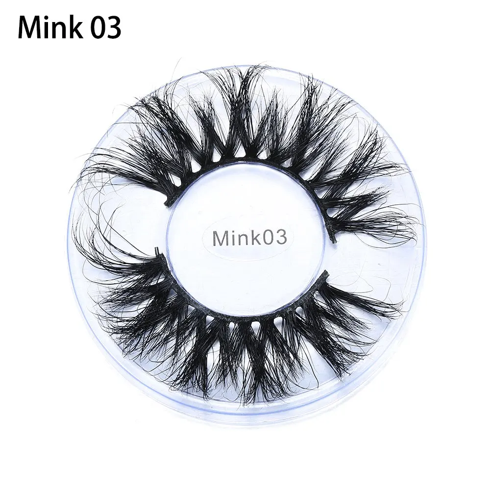 maquiagem long 25mm lashes 3D Mink Eyelashes Natural Makeup False Lashes Criss-cross Wispies Fluffy Eyelashes Extension - Color: 1Pairs 25mm MK03