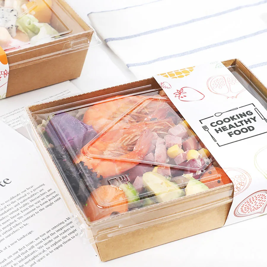 30pcs Kraft Paper Lunch Boxes with Lid 500ml 700ml 900ml 1200ml Eco-Friendly Disposable... - SKU KPLB1644 - UGI Packaging