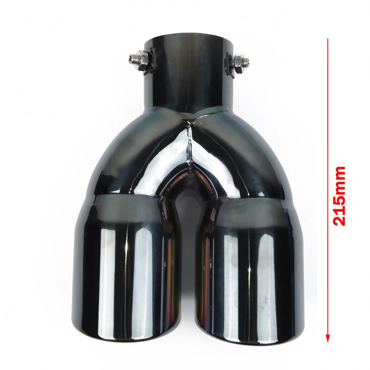 

Universal Car Exhaust Tip Tail Pipe Clamp-on Inlet Dual Rear Muffler Outlet Black Powder Coated 63mm 2.5inch