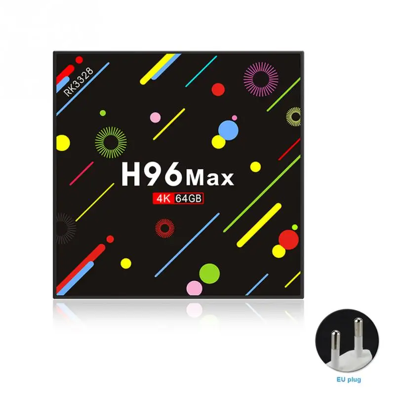 NEW Android 8.1 TV Box H96 MAX Plus 64GB RK3328 Quad-core 2.4G/5G USB 3.0 Smart Media Player 4k H.265 DLNA Set-Top Box