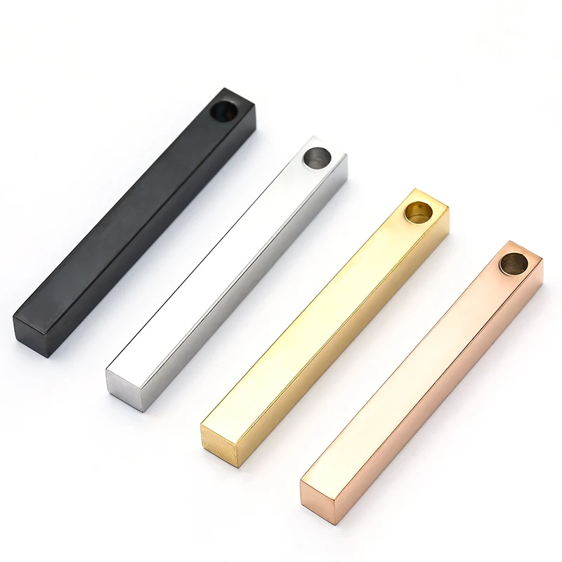 5*40mm Cuboid Charms Top Quality Stainless Steel Mirror Polish Bar Pendants Fit Trendy DIY Necklace Jewelry Making Supplies | Украшения и
