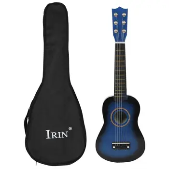 

Small Mini Guitar 21 inch 12 Fret 6 Metal String Wood Blue And Bag 27RD