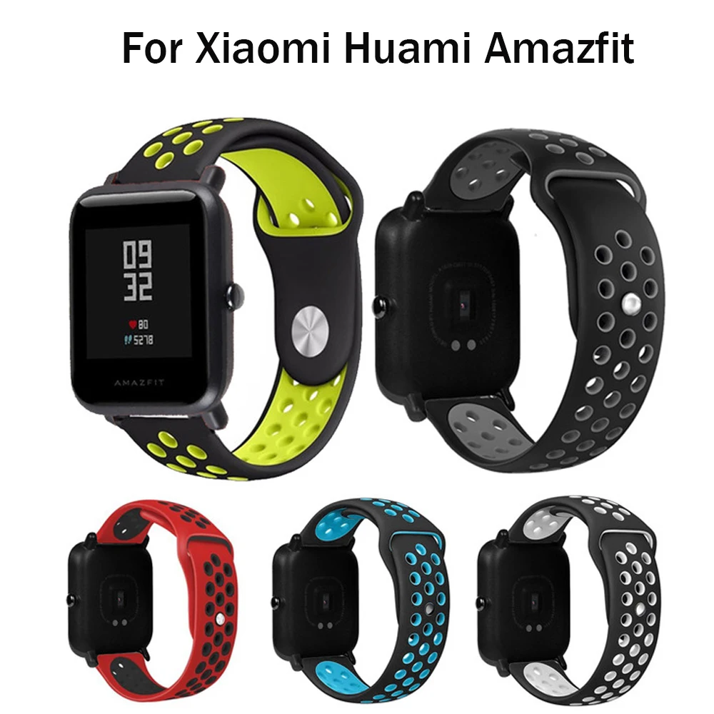20 мм 22 силиконовый ремешок для Xiaomi Huami Amazfit Bip часы Браслет замена Смарт аксессуары
