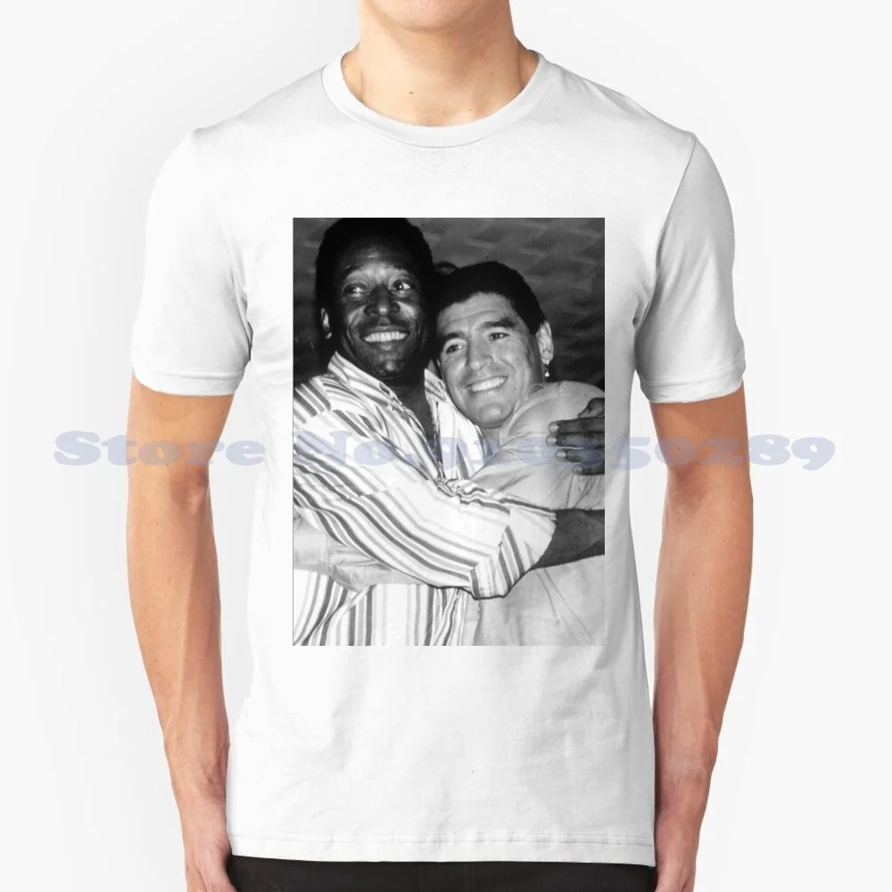 Футболка с надписью Pele And Maradona модная рубашка чемпиона Марадона руки Бога Мексики