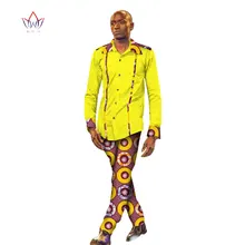 Африканские платья для мужчин наборы Дашики мужские рубашки с длинным рукавом и длинные штаны облегающий комплект из двух предметов для мужчин размера плюс 6XL WYN245