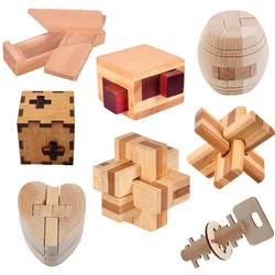 Luban lock iq brinquedos, caixa mágica de madeira, jogo de quebra cabeça para crianças adultos educacional, treinamento de cérebro, brinquedo de desafiador