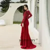 BEPEITHY O Neck Mermaid Lace Evening Dress Long Party For Women Sexy Full Sleeves Red Prom Gown Floor Length Sukienki Koktajlowe ► Photo 3/6